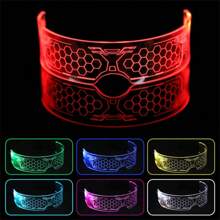 LED Glowing Glasses - Cyberpunk Future Style, 12 Modes With Hexagonal Lenses, Glow In The Dark Party Gogg For Cosplay, Halloween, Dance Performances And Festive Events, Sci-Fi Look | Plastic Frame