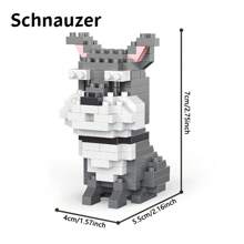 Bloques de construcción con partículas de tamaño micro de la serie de mascotas perro, un juguete que ejercita los dedos y la capacidad de pensamiento, apropiado para principiantes en bloques de construcción como regalo, 1 pieza