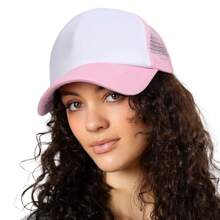 1pc Women's Mesh Patchwork Breathable Hollow-Out Snapback Cap