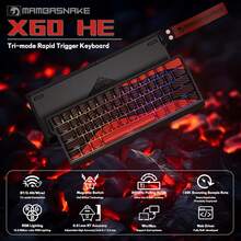 LexonTech MAMBASNAKE X60 HE 磁力开关键盘和 X11 机械游戏键盘和鼠标组合，60% 3 模式快速触发磁力开关，8K，59g 轻量级鼠标带 RGB 充电底座，22K，PAW3311，适用于 Win 的卷线