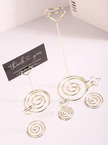 5pcs/10pcs Mini Table Number Holders, Gold Round Menu Card Clip, Great For Weddings, Birthdays, Anniversaries, Parties, Table Place Cards, Wire Picture Frames, Desk Photo Holder, Table Decorations, Back To School Valentine Day