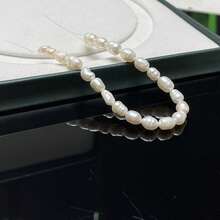 1string 18cm Natural Freshwater Pearl Rice Loose Beads Charms For DIY Women Men Necklace Bracelets Jewelry Making Accessories