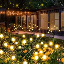 2 Sets, 12/16/20 LED Solar Firefly Lights, Solar Garden Lights With 2 Lighting Modes, Swaying In The Wind, Solar Christmas Outdoor Lights Decor, Outdoor Pathway Solar Lamps, Warm White Light