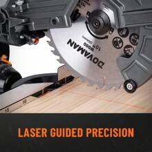 DOVAMAN 10-Inch Single Bevel Sliding Miter Saw, W/3 Blades, 4500/3200RPM, Cut For Wood, PVC And Soft Metal