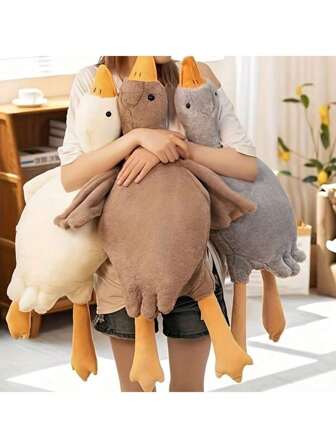 1pc Soft Gray/Brown/White Plush Goose Pet Doll, Interactive Dog Companion & Stress Relief Doll, Best Choice To Release Dog's Energy And Suitable For All Breeds