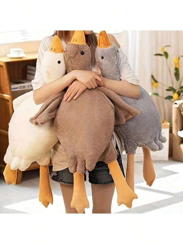 1pc Soft Gray/Brown/White Plush Goose Pet Doll, Interactive Dog Companion & Stress Relief Doll, Best Choice To Release Dog's Energy And Suitable For All Breeds
