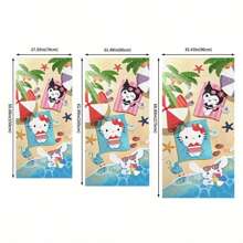 Sanrio Sanrio Characters Beach Towel, Microfiber Digital Printed Cartoon Absorbent Quick Dry Large Bath Towel For Men & Women