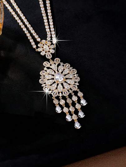 1pc Luxury High-Quality Necklace, Fashionable Versatile Bride Jewelry, Suitable For Wedding