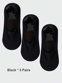 1/3/6 Pairs Men's Solid Bottom Breathable Solf Nylon Upper Low Cut Invisilbe No Show Socks With Non-Slip Gel At Heel, Suitable For Sports Or Daily Use