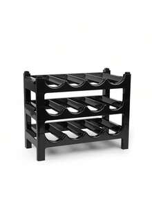 BLOOM STORE - Botellero Negro para 12 Botellas • Apto para Vino, Refrescos o Zumo • Diseño Compacto 23,5x43,5x13 cm • Fabricado en España