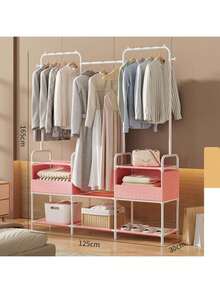 1 Set Easy Assemble Closet Organizer, Home Bedroom Reinforced Steel Rack Wardrobe, Clothes Hanging Storage, Bedroom Clothing & Miscellaneous Storage Cabinet, Sturdy Minimalist Modern - Multicolor - View 20