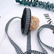 1 Roll 1cm Wide X 20m Long Scottish Tartan Ribbon, For Home, Wedding, Christmas Party Decoration, DIY Hair Clips, Bows, Gift Wrapping, Sewing And Office Decoration