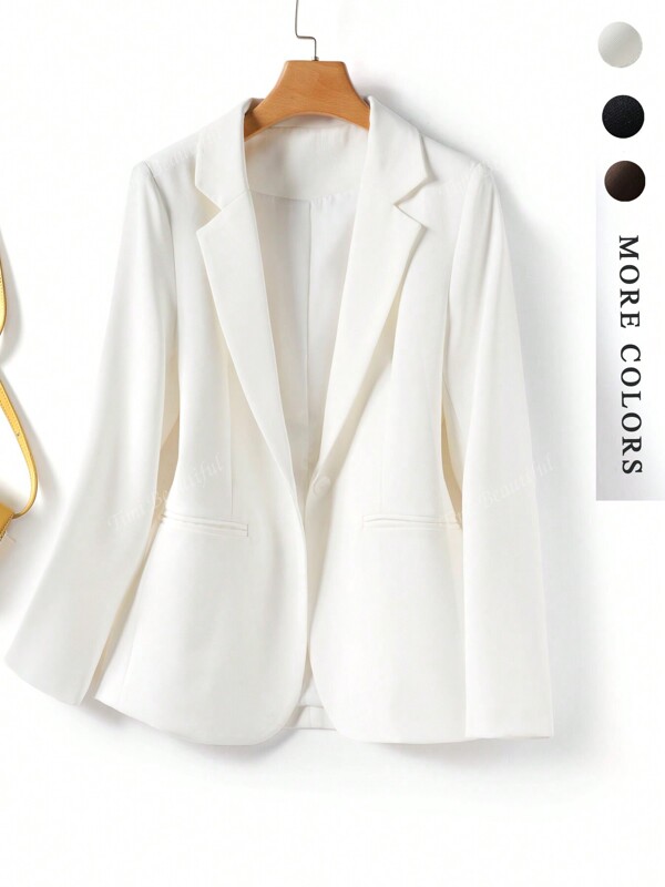Chaqueta de traje de mujer de unicolor elegante y de moda, adecuada para ocasiones casuales y profesionales