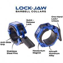 LockJaw Flex Quick Release Aluminum Barbell Collar With Magnet Red - Red - View 4