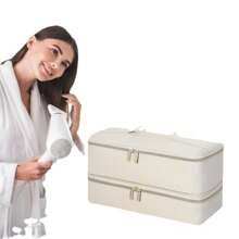 Bolsa organizadora de viagem de grande capacidade, Necessaire portátil, Bolsa de Higiene, Estojo para Acessórios de Cabelo incluindo Secador de Cabelo, Chapinha, Babyliss, Ótimo para Viagens, Dia dos Namorados, Natal, Dia das Mães, Essencial para uso Doméstico e em Viagens