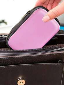 Bolsa portátil para cámara CCD rosa, bolsa para almacenamiento de datos, diseño compacto, material impermeable, ideal para entusiastas de la fotografía al aire viajeros, también se puede usar como bolsa para cargador, bolsa digital esencial para la oficina, bolsa para cables de cámara y línea de datos, estuche protector para banca móvil y bolsa de viaje para cámara, adecuado tanto para hombres como para mujeres, artículo esencial para maestros, impermeable, ligero, de gran capacidad y accesorio portátil. - Rosa - Ver 8