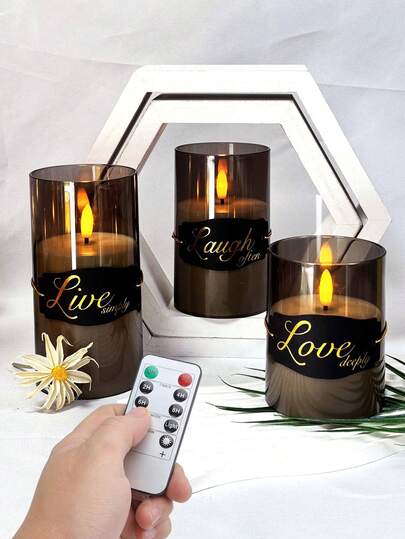 1/3 Sets Flameless Candle Lights, With Timer/Remote Control Function, Battery Operated, Flameless Odorless Candle Lights, Vintage Candle Decor, 3-Piece Set Realistic Wick Electric Pillar Candles, Warm Flame, Suitable For Home, Bedroom, Wedding, Proposal, Christmas, Halloween, Company Party