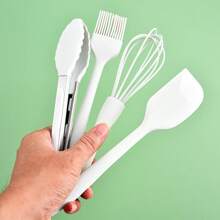 Juego de herramientas para hornear que incluye: Espátula de silicona resistente al calor, brocha para aceite, batidor de huevos, pinza para alimentos