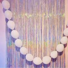 1 pieza Telón de fondo de fotografía con flecos de alambre metálico de colores - 3.3ft/6.6ft Guirnaldas metálicas para fiestas, adecuado para decoración de cumpleaños, graduación, Pascua y bodas