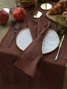 2/6/12/240pcs Plain Color Linen Napkins, Washable & Reusable For Party, Picnic, Home Decor