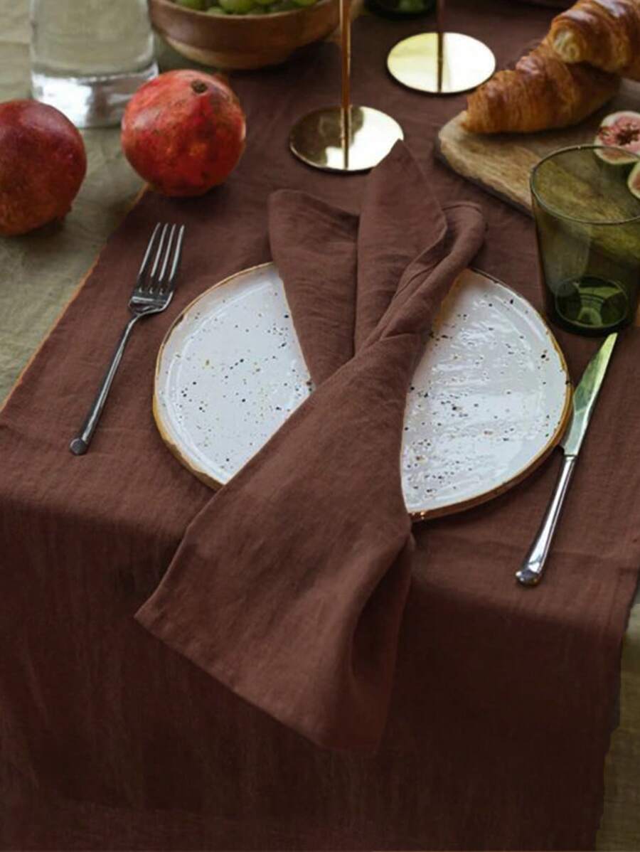 2/6/12/240pcs Plain Color Linen Napkins, Washable & Reusable For Party, Picnic, Home Decor