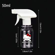 Sanrio 1pc Hello Kitty Portable Mist Sprayer - Fine Continuous Mist, Various Sizes Available, For Hairstyling, Plants, Cleaning, Hair & Skin Care, Reusable, Essential For Hairstyling | Transparent Bottle