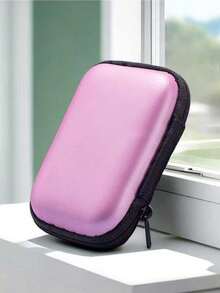 Bolsa portátil para cámara CCD rosa, bolsa para almacenamiento de datos, diseño compacto, material impermeable, ideal para entusiastas de la fotografía al aire viajeros, también se puede usar como bolsa para cargador, bolsa digital esencial para la oficina, bolsa para cables de cámara y línea de datos, estuche protector para banca móvil y bolsa de viaje para cámara, adecuado tanto para hombres como para mujeres, artículo esencial para maestros, impermeable, ligero, de gran capacidad y accesorio portátil. - Rosa - Ver 3