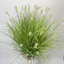 6 Bunches Of Realistic Artificial Onion Grass Tassels, Plastic Fake Ground Plants, Suitable For Outdoor Yard, Hotel, Garden Decor, Window Frame Decor, Indoor & Outdoor Home Decor, Applicable For Spring/Summer, Anniversary, Easter, Mother's Day, Wedding, Gifting - Planter Not Included