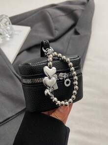 FRIFUL Bolsillo de mujer de PU estilo cubo, monedero simple, bolsa de maquillaje, estuche para audífonos, portastarjetas, portallaves, organizador de joyas, adecuado para compras, citas, viajes a la playa, regalo para mujeres - Billetera mini, monedero, billetera de muñeca, monedero - Multicolor - Ver 8
