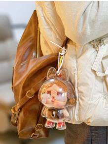 1 Piece Crybaby Cry Doll Series Ultra Transparent Acrylic Protective Cover - Transparent Storage Cover For Collectible Statues, Dustproof Display Box With Pink Hat Character Design, Perfect For Home Decoration And Gatherings (Excluding Dolls), Doll Accessories, Suitable As Gifts For Festivals And Collecting Enthusiasts