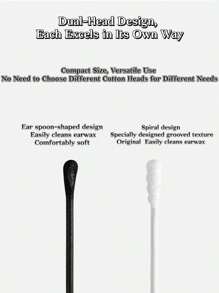 100pcs Cotton Swabs With Flip-Top Packaging - Anti-Pollution Sealed Design, Instant Use | Spiral Tip + Ear Scoop Double-Ended Cotton Buds, Cleaning Ear Canal/Precision Instruments | Soft & Tear-Resistant, Essential For Home & Travel, Great For Christmas & Halloween