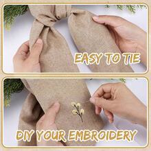 1件/2件装波西米亚风花环腰带，适用于前门——粗麻布乡村风腰带，可用于农舍风格的窗户或墙壁，空白素色腰带，可用于DIY刺绣字母图案，装饰庭院、门廊、家居，是圣诞节装饰、家居圣诞礼物和圣诞装饰品的理想之选。