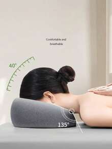 Almohada ergonómica para recostarse, de espuma de memoria transpirable, que brinda soporte para la cabeza, masaje corporal y descanso para el rostro, ideal para salones de belleza - Multicolor - Ver 2