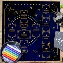 1pc Celtic Cross Star Tarot Cloth, Altar Cloth, Witchcraft Pendulum Mat, Divination Astrology Card Tablecloth, Home Decor
