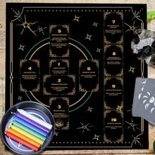 1pc Celtic Cross Star Tarot Cloth, Altar Cloth, Pagan Clock Mat, Spiritual Occult Divination Tarot Table Cover