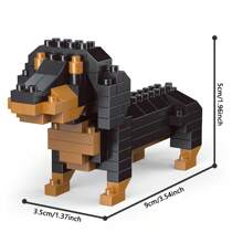 Bloques de construcción con partículas de tamaño micro de la serie de mascotas perro, un juguete que ejercita los dedos y la capacidad de pensamiento, apropiado para principiantes en bloques de construcción como regalo, 1 pieza