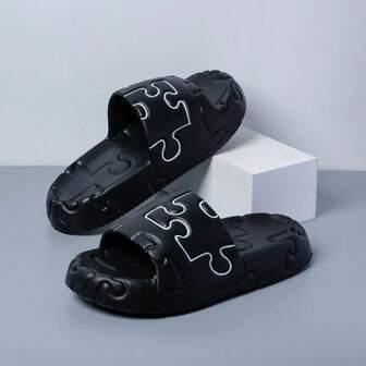 Men's Summer Soft Comfortable Slippers, Fashion Hollow Design House Slippers, EVA Non-Slip Durable Flat Sandals, Slippers For Indoor & Outdoor Wear