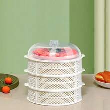 New Hollow Vegetable Cover, Multilayer Food Strainer Basket, Rice/Food Cover, Tabletop Cover, Dust Cover, Anti-Fly Leftover Food Storage Container - Multicolor - View 9