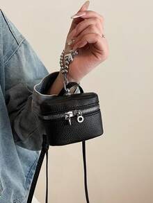FRIFUL Bolsillo de mujer de PU estilo cubo, monedero simple, bolsa de maquillaje, estuche para audífonos, portastarjetas, portallaves, organizador de joyas, adecuado para compras, citas, viajes a la playa, regalo para mujeres - Billetera mini, monedero, billetera de muñeca, monedero - Multicolor - Ver 6