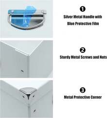 Collapsible Storage Box, Decorative Memory Box With Lid & Metal Reinforced Corners, Cardboard File Bin With Handles, Organizer Gift Box For Keepsake Toy Photos Office Nursery Wardrobe Bookshelfhalloween - 白色 - 查看 3