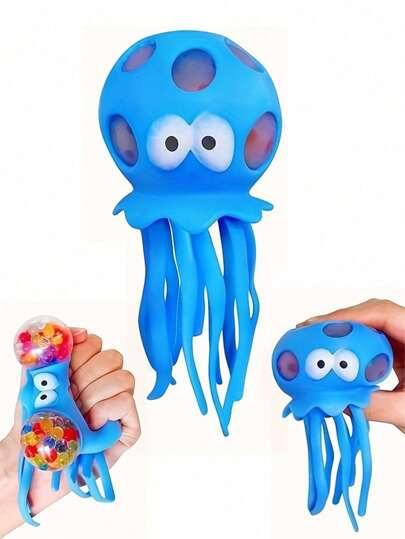 1-3pcs/Pack Random Color Octopus Soft Squeeze Balls, Ocean Animal Squeeze Toys, Water Bead Stress Relief Balls, Fidget Toys For Classrooms, Teens & Kids Anxiety Relief