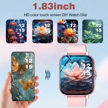 New 1.83 Inch Full Touch HD Fashion Smart Watch With (Dial, Answer) Wireless Call Function, Massive Watch Faces, Exercise Monitoring, Message Reminder View, Multiple App Reminders, Suitable For Android And IOS Phones, A Perfect Gift For Men And Women
