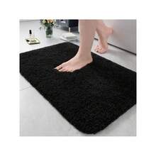 Bathroom Rug Runner 24x60 Inch, Soft Thick Absorbent Microfiber Bath Rugs For Bathroom, Machine Washable, Shaggy Plush Non Slip Bath Mat For Tub, Shower Floor, Quick Dry Mats, Navy - Black - View 2