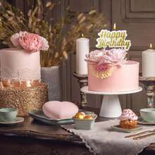 Geometric Pattern "Happy Birthday" Candles | Shiny Gold & White Color | Birthday Cupcake Decorations | Birthday, Anniversary, Party Decor, Birthday Party Gifts, Party Favors, Gender Reveal Party, Bachelor Party, Graduation Ceremony Cake Decor - Princess Theme, Multi-Purpose Celebration Candles, No Electricity Needed, Birthday Candles, Birthday Decorations, Happy Birthday, Room Decor - Multicolor - View 4