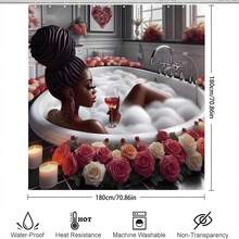 Shower Curtains Shower Curtain Sets Curtains Digital Printingbathroom Decor Fall Decor Bathroom Accessories Back To School - Red and White - View 9