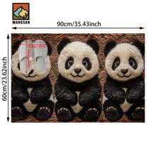 1 pièce Tapis de bain anti-dérapant à motif panda, matériau imitation cachemire, décoration peluche moelleuse, convient pour salles de bain, entrées, cuisines et autres occasions, lavable en machine, antidérapant, décoration quotidienne, décoration de fête à thème, cadeaux pour la maison chaleureuse, décoration de sol, peut être offert en cadeau