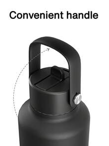 710 Ml/24 Oz Insulated Water Bottle For Outdoors: Leakproof, Flex Cap, Lightweight, Cold For 24 Hrs, Stainless Steel Thermos With Straw For Travel, Trip, Hiking, Biking, Sport - Black - View 5