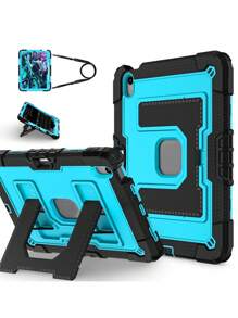 Military Industry Anti-Fall 1pc Large Stand Tablet Case Compatible With IPad Mini6 (2021) / Mini7 (2024), IPad 10.2 7th 8th 9th (2019/2020/2021), IPad 10th 10.9 (2022)/IPad(A16) 11" (2025), IPad Air4 10.9 (2020), IPad Air5 10.9 (2022), IPad Air 11" M2/M3 (2024/2025), With Pencil Slot