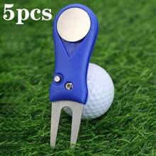 High Quality Golf Ball Marker Tools: Stainless Steel Ball Markers With Magnetic Holder - Durable Portable Golf Outdoor Accessories
