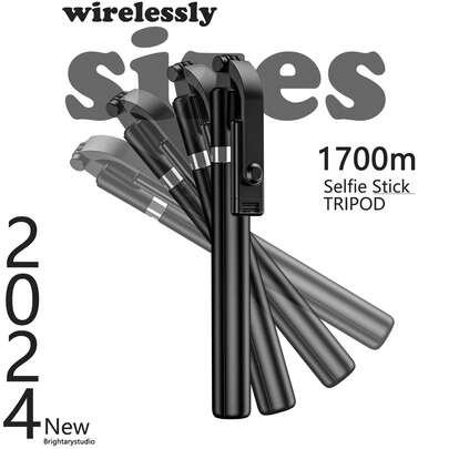 1700mm无线自拍杆/三脚架，可伸缩折叠单脚架，适用于智能手机，拍摄稳定，适合直播，带遥控器，适合暑假、旅行、户外活动、直播